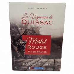 Palette de 72 x Vin Rouge Merlot Bag in Box 5l