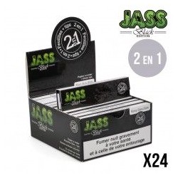 FEUILLE A ROULER JASS SLIM + TIPS BLACK EDITION X24