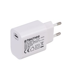 CARTON DE 10 PIECES TEKMEE 20W TYPE-C WALL FAST CHARGER WHT